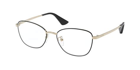 Prada PR 64XVD Asian Fit AAV1O1 Eyeglasses in Black Gold .